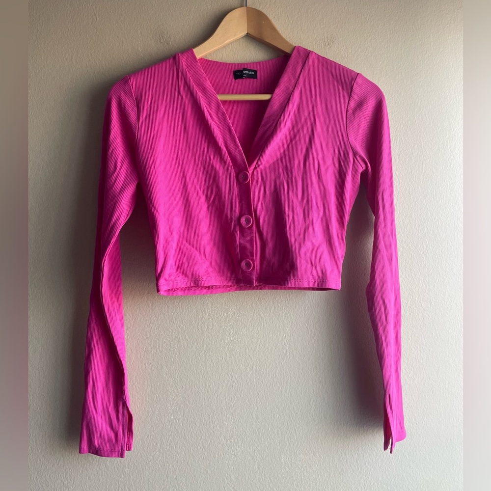 New Naked Wardrobe Women Pink Button Up Top Size Medium
